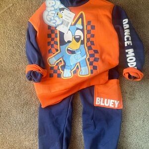 Bluey Kids Hoodie & Joggers Set - Orange & Navy
